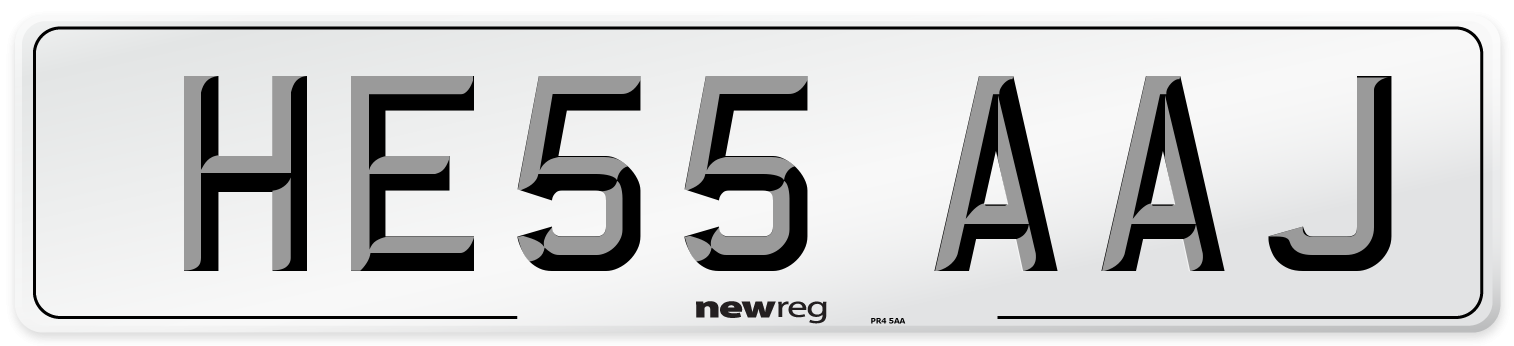HE55 AAJ Number Plate from New Reg